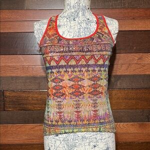 BONGO Multicolor Patterned Sequins Tank Top